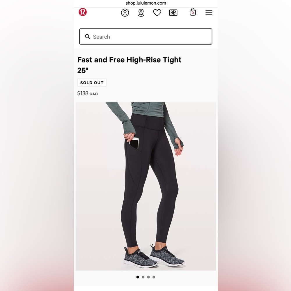 Lululemon Fast and Free High-Rise Tight 25”